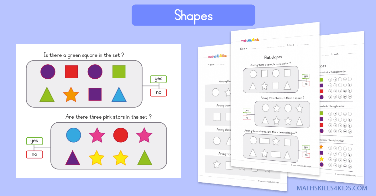 Shapes worksheets for Pre K