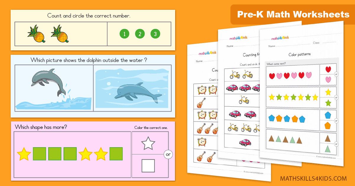 math worksheets for preschoolers